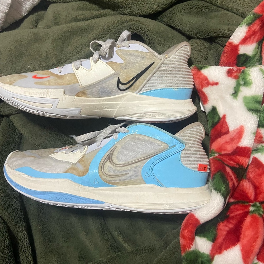 Nike Cream and Red Sneakers